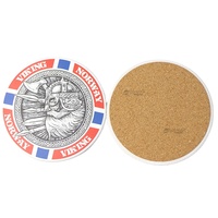 Sous-verre rond personnalisé avec logo pour café et bière, en liège et céramique, pour boissons