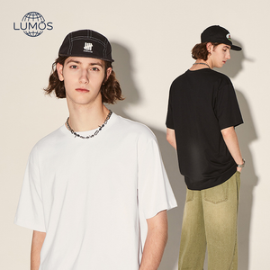 Camiseta de Manga Corta para Hombre, Estilo Hip-Hop de la Costa Oeste Americana, Color Sólido, Algodón Peinado, Verano 2026 - Product Image 1