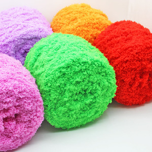 Grosir 95g benang beludru karang lembut rajutan kabur kerajinan DIY benang berbulu hangat untuk pakaian sarung tangan sandal boneka - Product Image 1