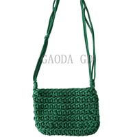 D gros sac à bandoulière tissé à la main coton ou polyester corde sac à main avec macramé pour femmes sac cylindrique