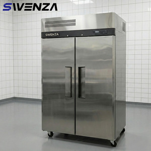 Système de refroidissement par ventilateur SWENZA, réfrigérateur vertical commercial sans givre, 2 portes solides, <span class=keywords><strong>armoire</strong></span> réfrigérante verticale - Product Image 1
