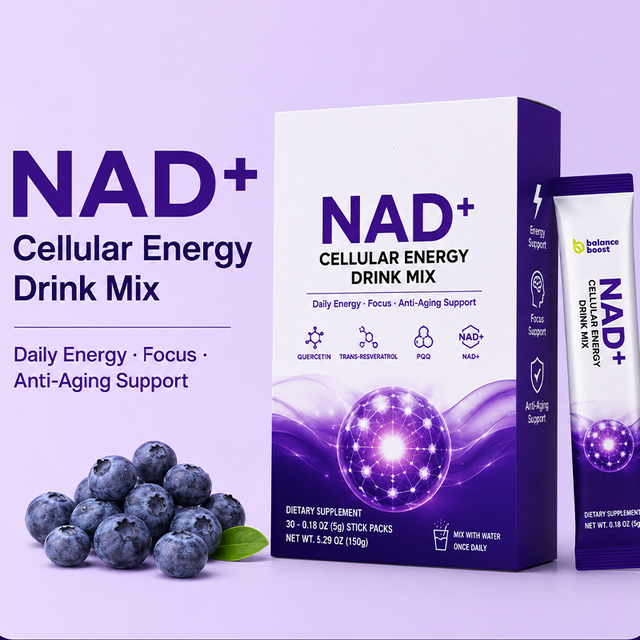 Premium NAD+ Cellular Support Drink Granule Powder Nutritional Supplement Promoting Mitochondrial Health Cellular Metabolism