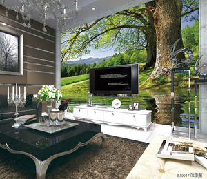 Baskılı doğa manzara duvar resmi fotoğraf duvar kağıdı 3d duvar dekor sanatı Sticker orman manzara duvar kağıdı ev dekorasyon - Product Image 3