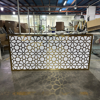 Table de bar pliante de luxe en acier inoxydable doré et verre, idéale pour les mariages, les fêtes, les salons, les hôtels et les appartements
