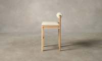 Tabouret de bar moderne en bois massif, style nordique, luxe léger, hauteur fixe, chaise de salle à manger en tissu pour îlot de cuisine, appartement, villa