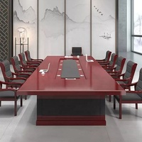 Modulaire National grande table de conférence table longue en bois massif table de conférence en bois rouge