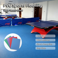 أرضية PVC من HANLI بسمك 4.5 مم بنسيج قماشي لملاعب تنس الطاولة، مضادة للانزلاق وتقليل الضوضاء، متينة، حاصلة على شهادة CE