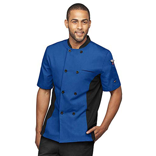 Мужская куртка шеф-повара с коротким рукавом, сетчатые боковые панели, форма шеф-повара