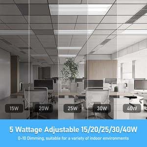 Lámpara de Panel Empotrada Retroiluminada 2x2 con Rejilla, 5CCT Ajustable, LED 40W, Iluminación para Almacenes, Certificación DLC, 5 Años de Garantía - Product Image 2