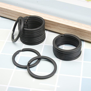 Portachiavi all'ingrosso 30mm nero alla rinfusa Modulare piatto portachiavi in metallo accessori - Product Image 2