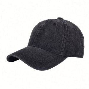 Wholesale Factory OEM 6 Panel Unstructured <b>Plain</b> Custom Jean Hat Washed Denim Baseball <b>Caps</b> - Product Image 4