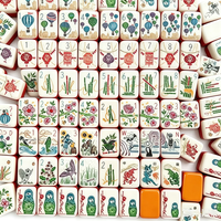 Tuiles de mahjong en acrylique orange à sept couches personnalisées, motif « Walk With Me » sculpté, luxe, 160 pièces, mahjong américain