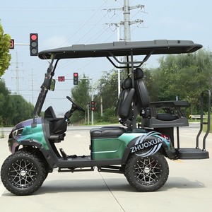 Voiturette de golf électrique haut de gamme 4 places, buggy tout-terrain 1+1 rangée avec batterie 48V, certifiée CE pour la réception d'hôtels et les excursions panoramiques - Product Image 3