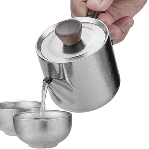Portable Pure Titanium <strong>Tea</strong> <strong>Infuser</strong> 240ml Ice Flower Crystallized Surface &amp; Wooden Top Bead - Home/Office <strong>Tea</strong> Brewer - Product Image 2