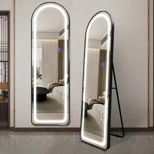 Modern Arch Wall Mounted Smart Anti-fog Waterpoof Framed LED Light Bathroom Dresser With Mirror And LED Lights For Salon