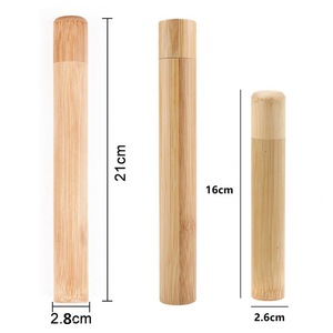 Bamboo <b>Toothbrush</b> <b>Holder</b> Set 4 Pieces Portable Wood Hotel Guestroom Amenities - Product Image 2