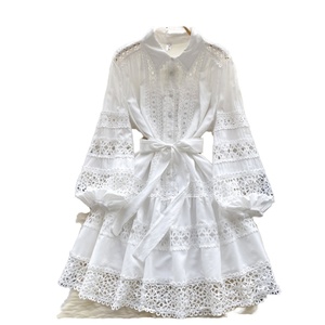 Vestidos de Mujer Estilo Retro Primavera 2025, Elegantes, con Mangas Largas Tipo Linterna, Decoración de Botones, Cintura Impero, para Otoño e Invierno - Product Image 3