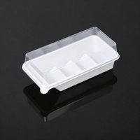 Boîte à gâteau roulé suisse en PET transparent avec couvercle, jetable, qualité alimentaire, pour 4 tranches, emballage à emporter pour pâtisserie, vente directe usine