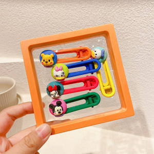 Lindo diseño niños niñas Mini pelo flequillo Clip encantador personaje de dibujos animados horquilla niños frente pinzas para el cabello conjunto con caja - Product Image 1