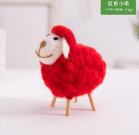 Feutre de laine fait à la main petits jouets en peluche dessin animé bouquet bricolage matériel poupées d'agneau bon mouton cadeaux de fête des enfants