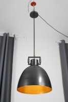 Lustre LED suspendu en laiton doré américain XZ, design dôme bicolore, pour îlot de cuisine, plafonniers suspendus pour plafonds hauts