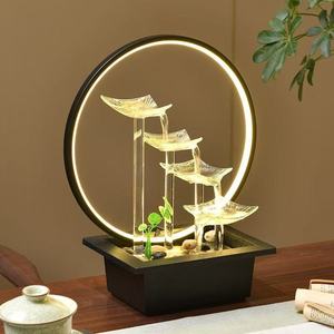 Fontaine d'eau décorative Feng Shui avec roue d'eau lumineuse, idéale pour le bureau, les cadeaux d'affaires et les cadeaux de déménagement/inauguration de maison. - Product Image 2