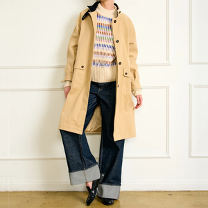 <span class=keywords><strong>Trench</strong></span>-coat à simple boutonnage <span class=keywords><strong>beige</strong></span> pour <span class=keywords><strong>femme</strong></span>-Vêtements d'extérieur <span class=keywords><strong>mi</strong></span>-longs avec détail boutonné pour une élégance décontractée - Product Image 1