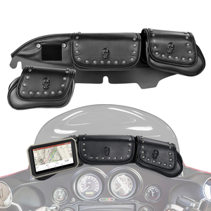 Vente directe d'usine, <span class=keywords><strong>prix</strong></span> spécial sur la sacoche de pare-brise à trois poches noire pour motos <span class=keywords><strong>Harley</strong></span>-<span class=keywords><strong>Davidson</strong></span> Street Glide 96-25 Touring - Product Image 1