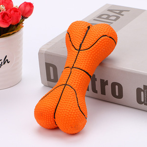 Eco-friendly Latex Squeaky <b>Dog</b> Toys Sound Bone Basketball Interactive Chicken Flavor Indoor Use 40g - Product Image 1