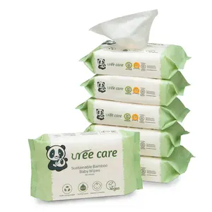 High Quality OEM Biodegradable Pure Water Wipes Natural Organic Disposable Alcohol Free Fragrance Free Bamboo Baby Wipes