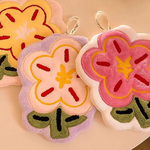 Coral Fleece Cartoon Flower <b>Hand</b> Towel 20x19 Cm Extra Large Soft Absorbent For Baby Face <b>Washing</b> Home Use - Product Image 3