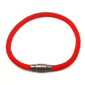 <b>Red</b> Braided Rope <b>Bracelet</b> 4Mm Magnetic Clasp Copper Alloy Jewelry Gift Occasion - Product Image 2