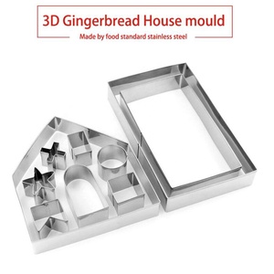 Moules à biscuits 10 pièces 3D en acier inoxydable emporte-pièces pour noël <span class=keywords><strong>pain</strong></span> <span class=keywords><strong>d</strong></span>'épice maison bricolage kits de cuisson - Product Image 5