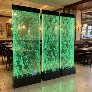 Modern Acrylic Water Bubble Wall Panel Translucent <b>Room</b> <b>Divider</b> Abstract Design Frame Structure LED Lighting - Product Image 5
