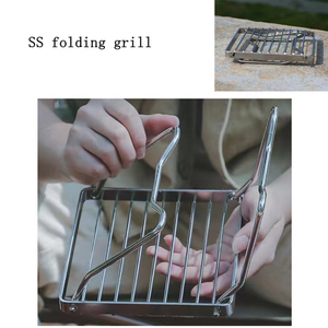 Grille de <span class=keywords><strong>Camping</strong></span> Portable, support de cuisinière de <span class=keywords><strong>Barbecue</strong></span>, feu de camp en plein air, <span class=keywords><strong>gaz</strong></span> de charbon de bois, <span class=keywords><strong>Camping</strong></span> en acier inoxydable, Mini support pliant - Product Image 6