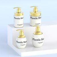 Cylindre de pompe doré en plastique de luxe de 300ml Conteneur de gel douche vide en plastique PET Bouteille de shampooing et de revitalisant avec pompe 500ML