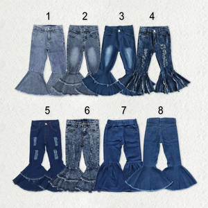 Wholesale Baby Girls <b>Bell</b>-bottoms Long Pants Toddler Blue Jeans High Quality Spring Autumn <b>Winter</b> Flare Trousers - Product Image 1