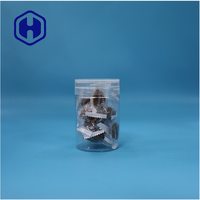 Pot rond transparent de stockage d'aliments pour animaux de compagnie pour collation biscuit chocolat plus étanche sans BPA de qualité alimentaire
