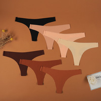 Ice Silk Laser Cut Thongs for Women, Seamless Tangas