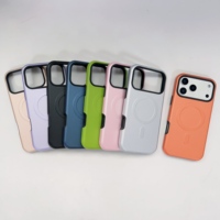 Coque de téléphone magnétique style INS pour iPhone 17 Pro Max, étui deux-en-un en TPU et PC, motif cuir de luxe pour iPhone 16 15 Pro Max
