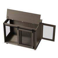 Cage pour chien de luxe moderne en acier et bois avec motif solide, durable et écologique, idéale pour la maison et les animaleries