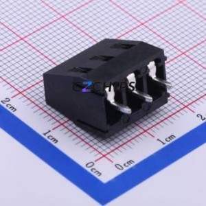 DB128V-5.0-3P-BK-S Screw Terminal Block Through hole Component (THT),P=5mm Connector 1x3P 5mm Black Through Hole - Product Image 1