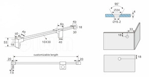 <span class=keywords><strong>Barre</strong></span> de support d'écran de <span class=keywords><strong>douche</strong></span> <span class=keywords><strong>Barre</strong></span> stabilisatrice de porte de <span class=keywords><strong>douche</strong></span> Trous fraisés <span class=keywords><strong>Barre</strong></span> de support - Product Image 4