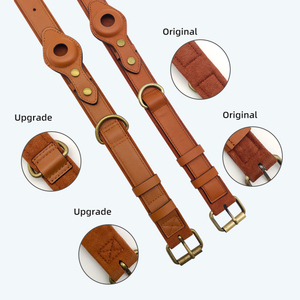 Venta al por mayor de cuero genuino ajustable Pet Air Tag Dog <span class=keywords><strong>Collar</strong></span> airtag mascota <span class=keywords><strong>collar</strong></span> de perro con airtag - Product Image 4