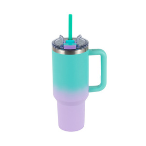 40oz Custom Logo Engraved Stainless Steel Insulated Tumbler <b>with</b> Handle & <b>Straw</b> Lid - Product Image 5