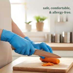 Guantes Nitrilo Cleaning Washing Oil Resistant Waterproof Gloves Nitrile Powder Free Disposable Blue Nitrile Gloves - Product Image 2