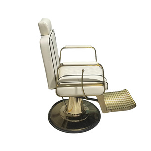 Sillón de Barbería Moderno de Altura Ajustable con Marco Reclinable de Acero Inoxidable para Corte de Cabello y Contorno Facial, Uso en Salón - Product Image 2