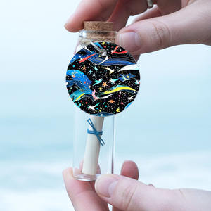 Sublimation Blank Message in a Bottle Double-Sided Printable Aluminum Tag 2 Sizes Glass Wish Bottle for Heat Transfer Printing - Product Image 2