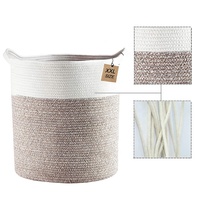 Panier pliable en corde de coton grande capacité, moderne, avec logo personnalisé, pour rangement domestique – Offre Spéciale