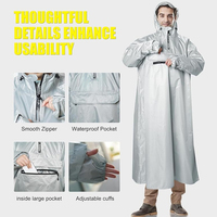Poncho de pluie à capuche pour la randonnée en plein air, motif coloré, polyester, revêtement PU, extensible, avec bande réfléchissante de sécurité, vente chaude